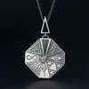 silver pendant Form of worldview with aventurine and amethyst oxidation
