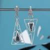 earrings transformers silver with pendants long 60 mm designer