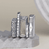 brooch with agate and zirconia close-up green stone baguette